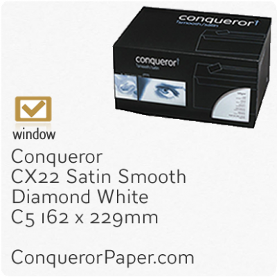 Envelopes CX22 Diamond White Window C5-162x229mm 120gsm