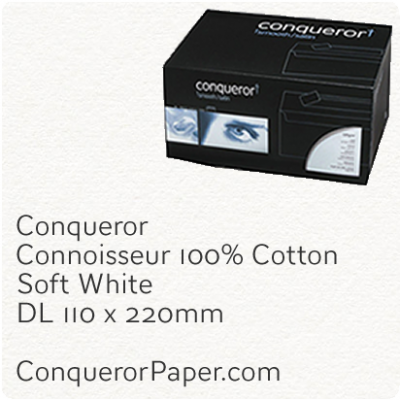 Envelopes Connoisseur Soft White DL-110x220mm 120gsm - SAMPLE