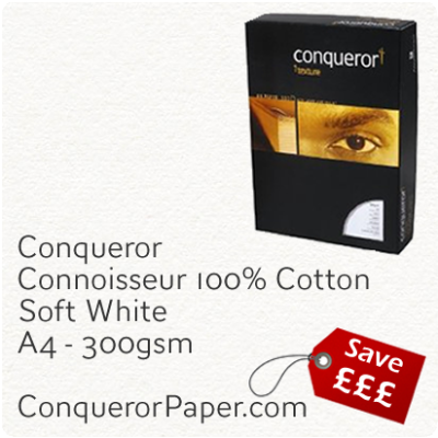 Paper Connoisseur Soft White A4-210x297mm 300gsm - 100 Sheets