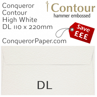 Envelopes Contour High White DL-110x220mm 120gsm