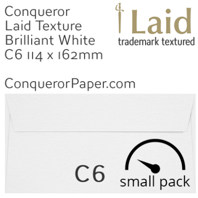 Envelopes Laid Brilliant White C6-114x162mm 120gsm 50 Pack