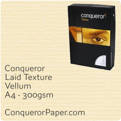 50 C5 Conqueror Laid Textured Envelopes Â½ A4 Vellum Dark Cream