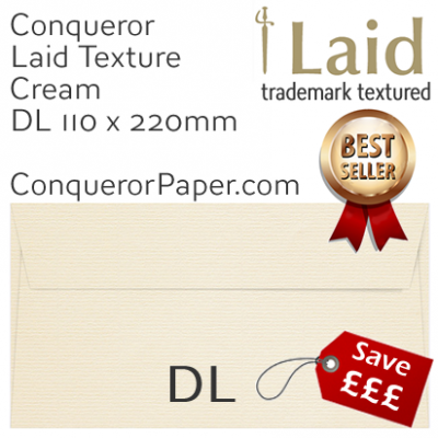 Envelopes Laid Cream DL-110x220mm 120gsm