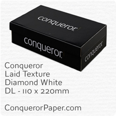 Enveloppes - Blanc ~110 x 220 mm (DL), 120 g/qm Conqueror Texture