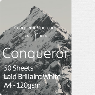 Paper Laid Brilliant White A4-210x297mm 120gsm - 50 Sheets