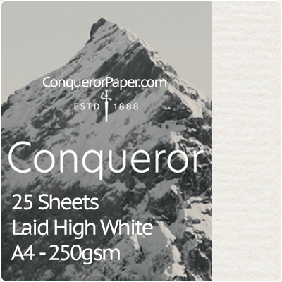 Paper Laid High White A4 210 x 297mm 250gsm - 25 Sheets