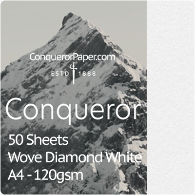 Paper Wove Diamond White A4-210x297mm 120gsm - 50 Sheets