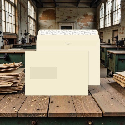 WINDOW Wove Cream C5-162x229mm 120gsm - 500 Envelopes